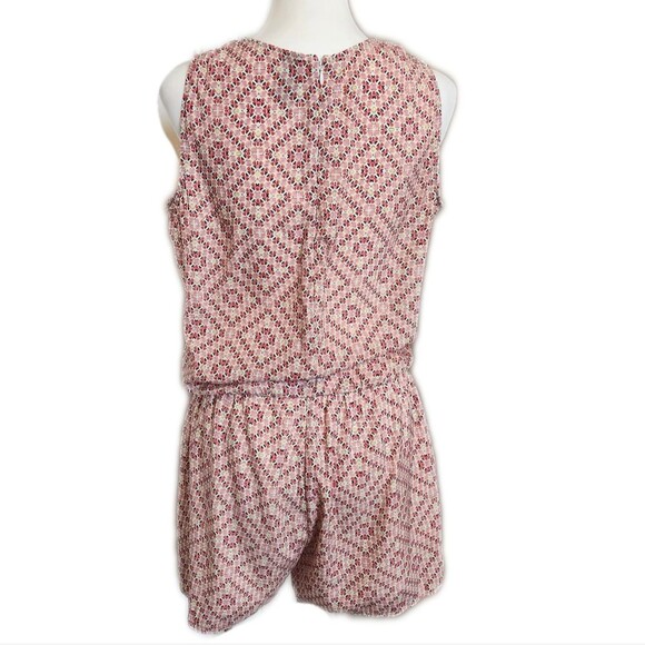 GAP shorts & tank romper, pink multicolor print, back zipper, size M - Picture 3 of 9